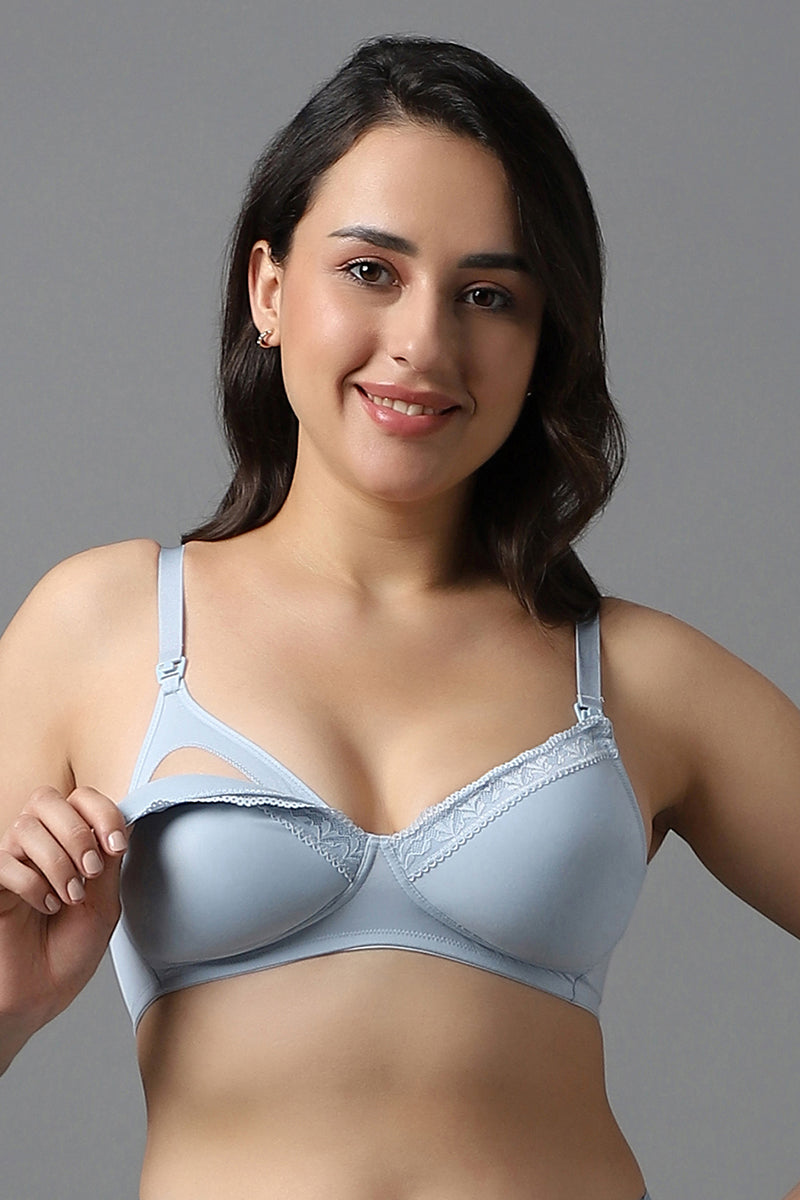 Generic Women's Cotton Blend Mother Care Full Coverage Feeding Bra Non  Padded (blue) at Rs 160.00, Ladies Innerwear