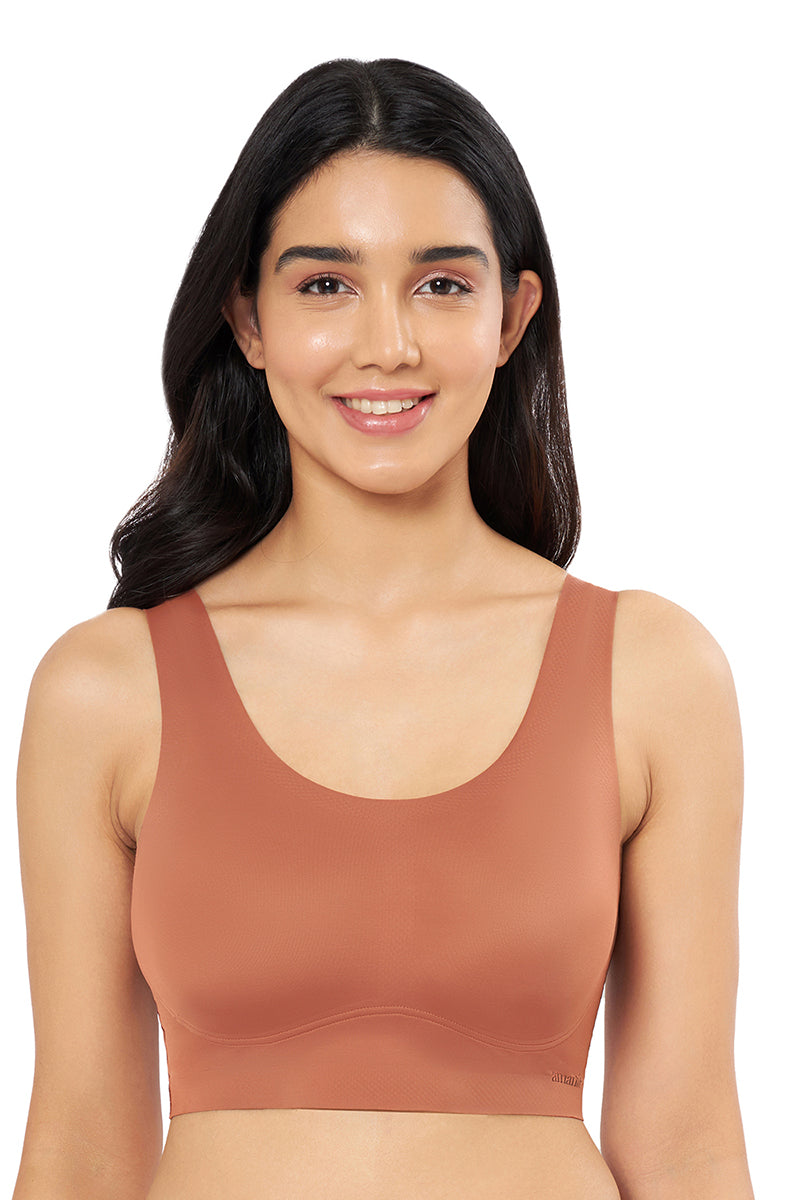 Skins Support Solid Non Padded Non-Wired Scoop Neck Cami Bra