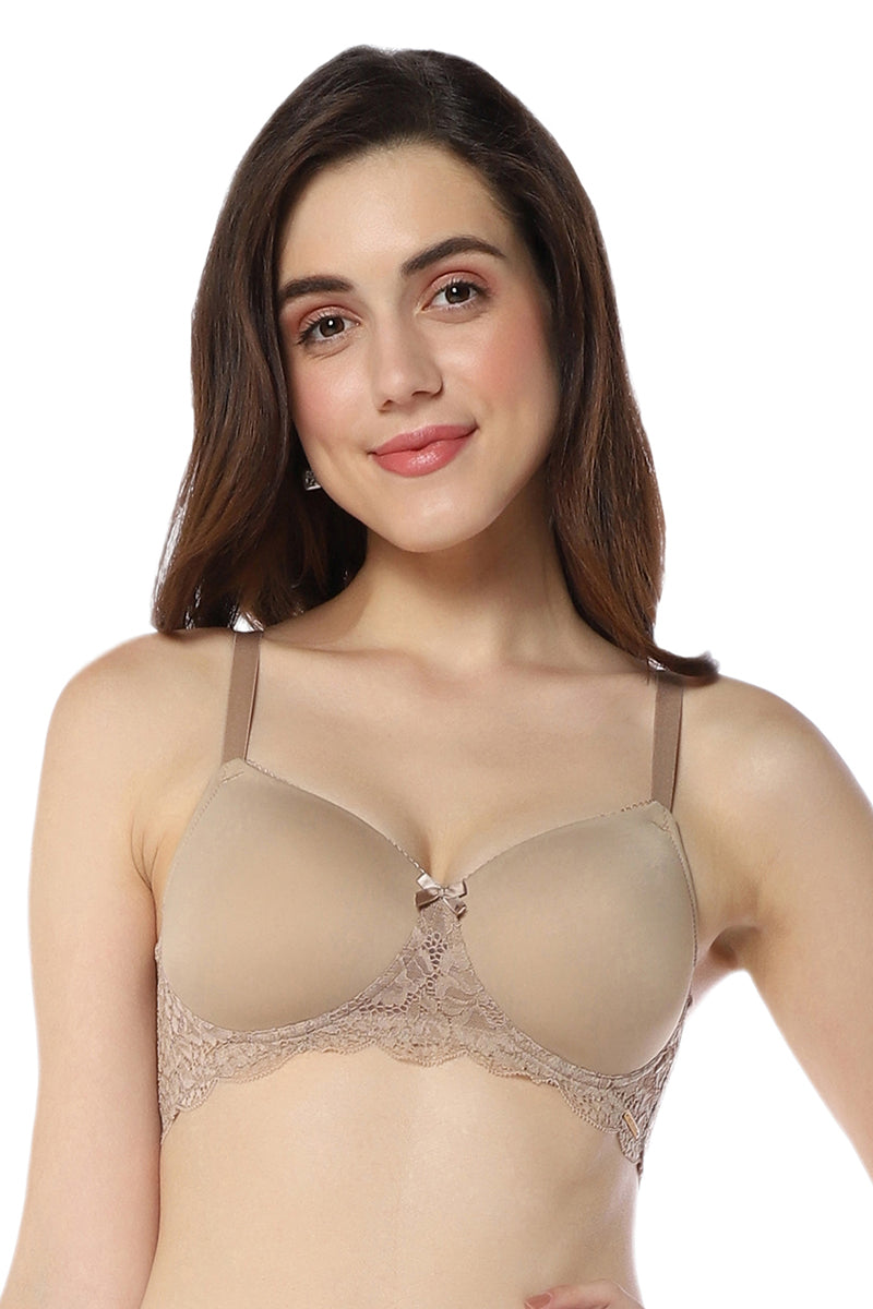 Buy Padded Non-Wired Full Cup Multiway Bra in Light Blue - Lace