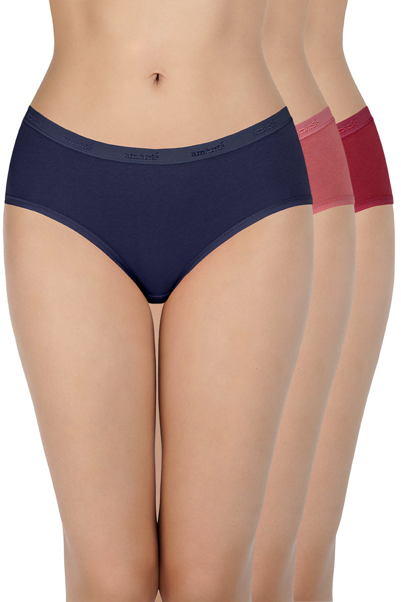 Solid Low Rise Hipster Panties (Pack of 3)