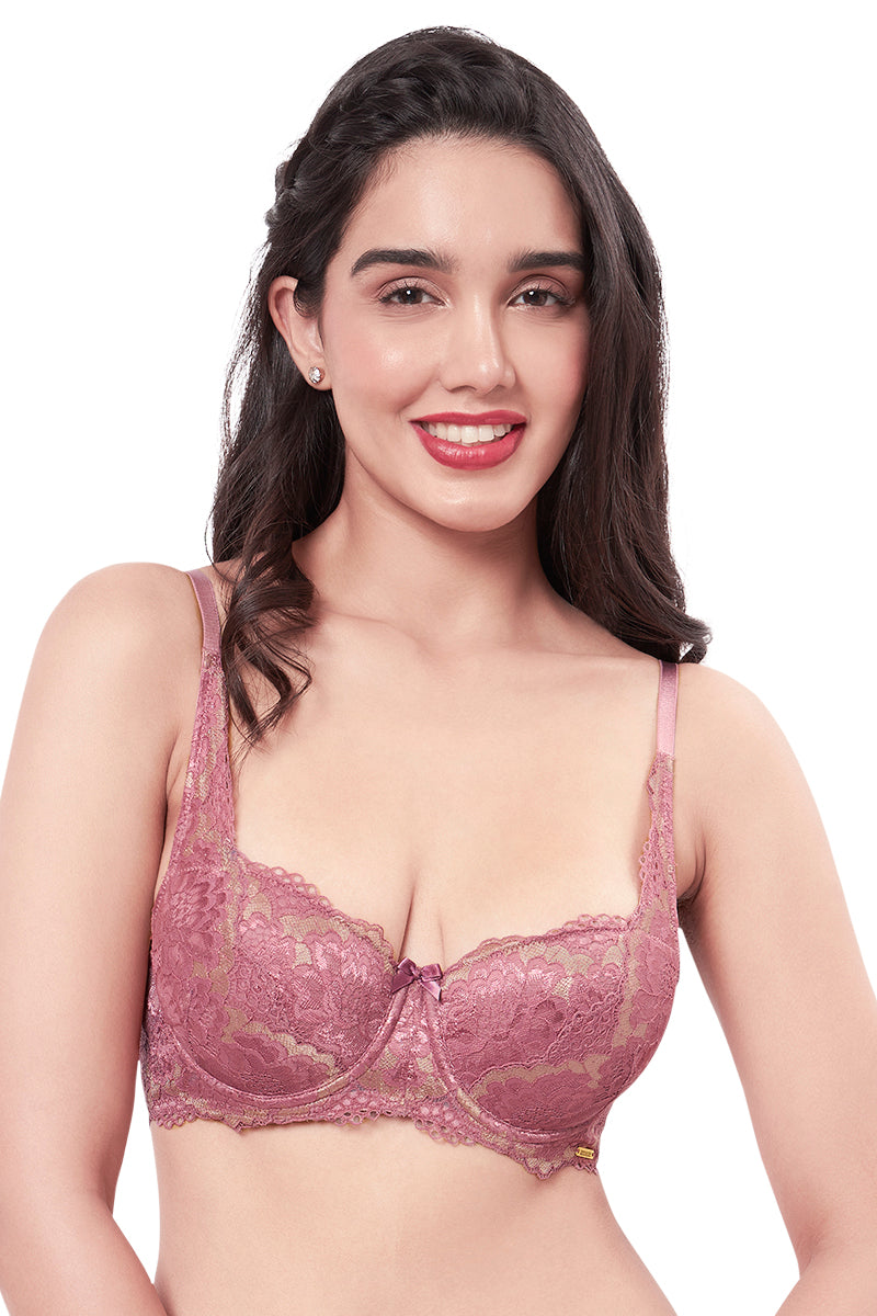 Lace Padded Underwire Balconette Bras 2 Pack