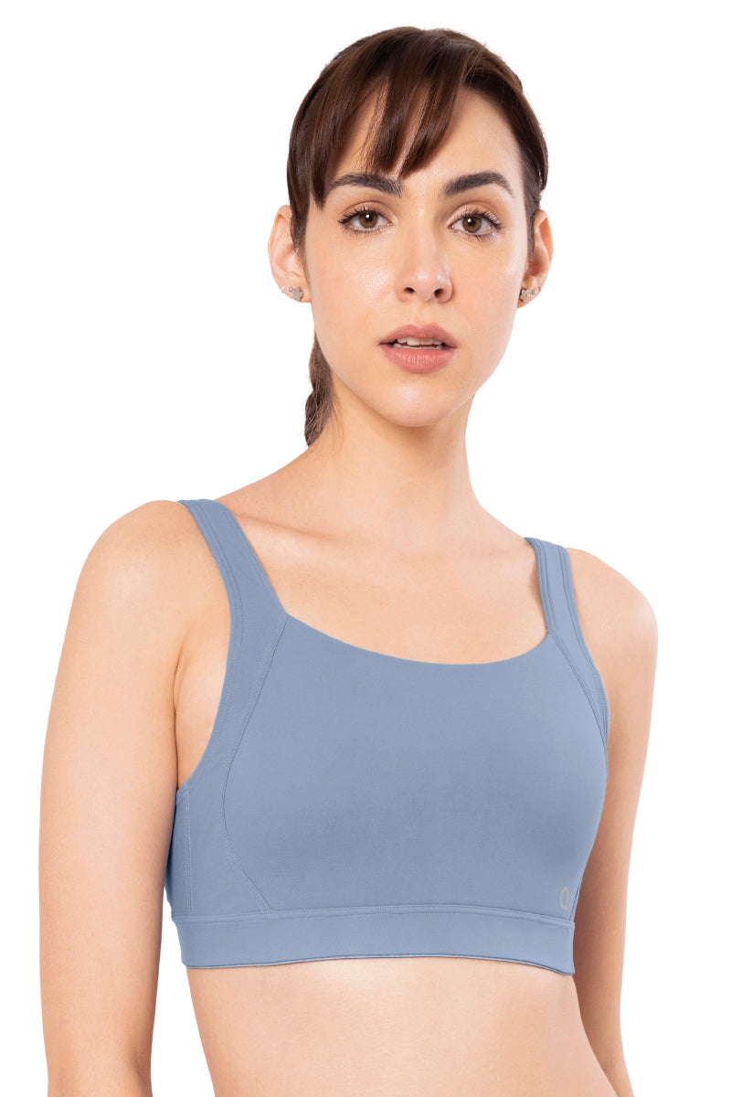 Turquoise Blue Color Sports Bra, Solid Color Bright Best Padded