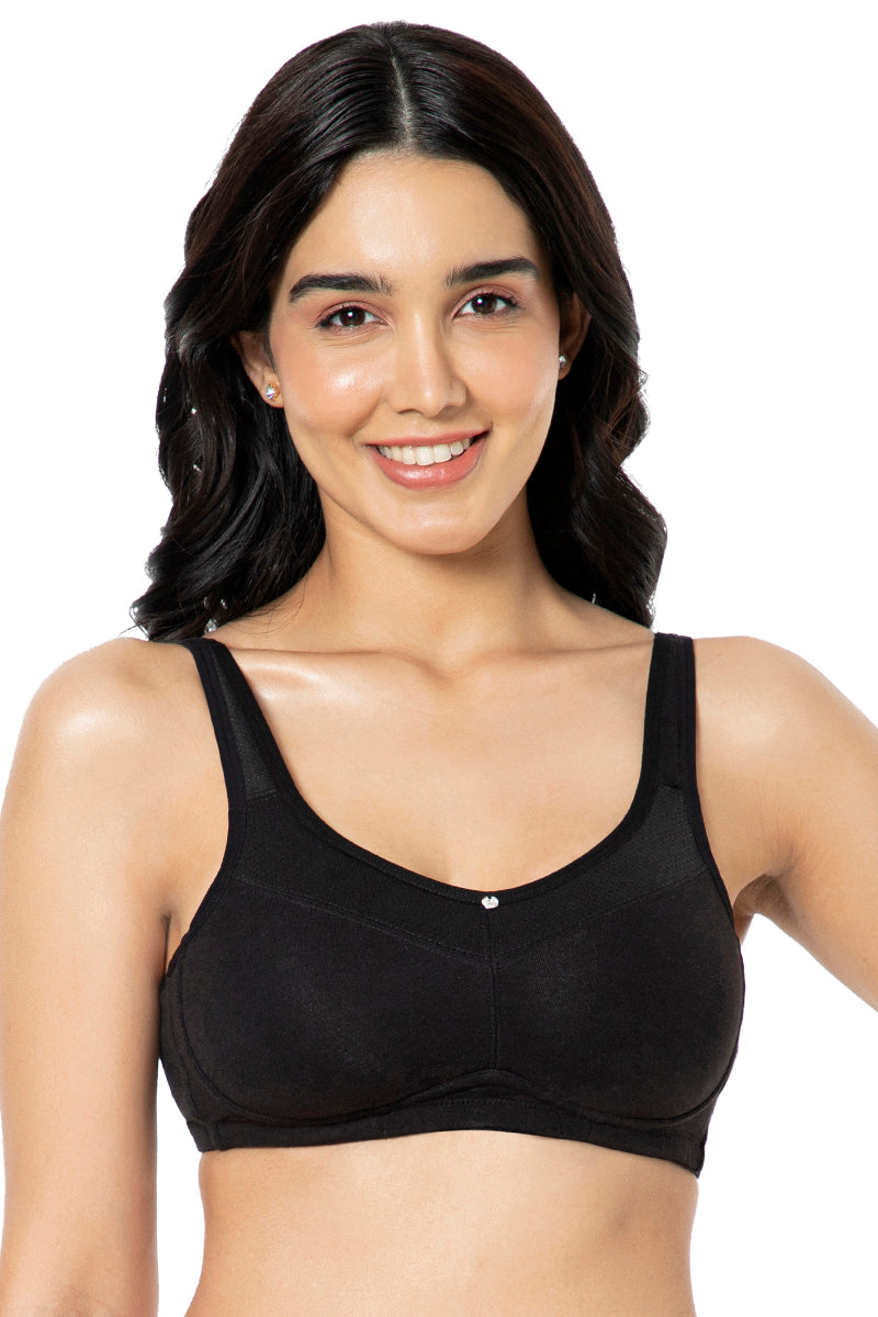 Buy Too Basic Non Padded Non Wired Black Bra for Women Online in India