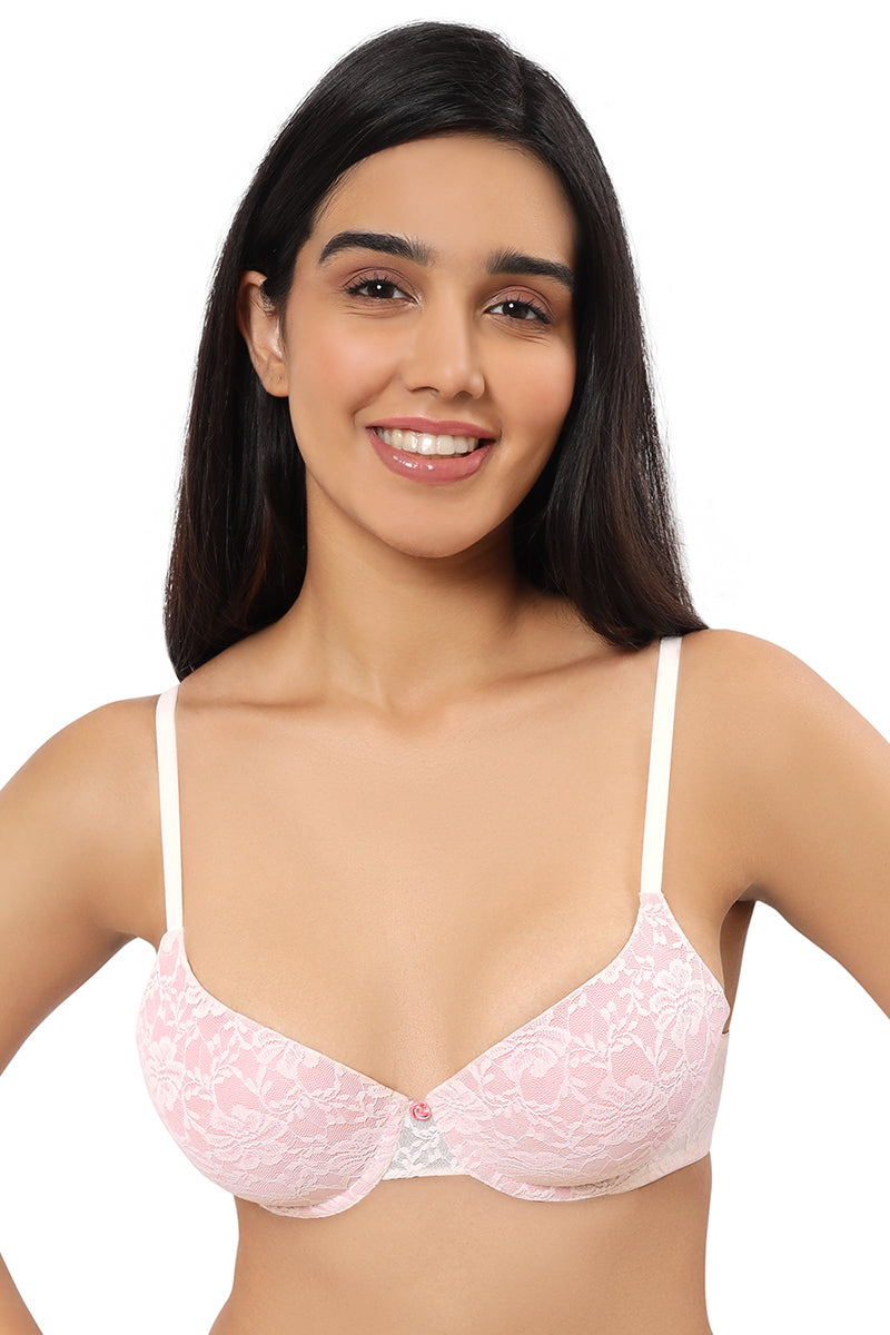 Amante Padded Wired Floral Romance Lace Bra - BRA10301