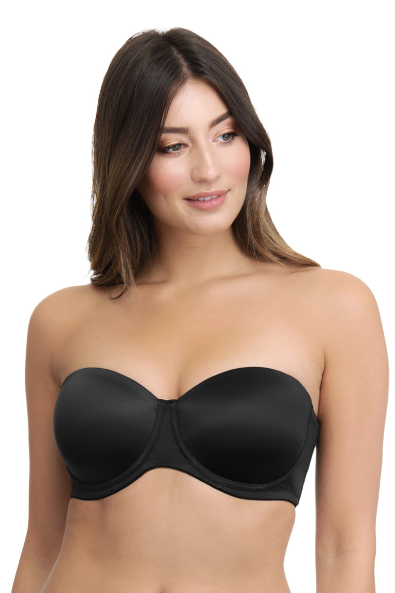 Buy Red Carpet Padded Wired Half Cup Full Coverage Strapless Bra - Black  Online
