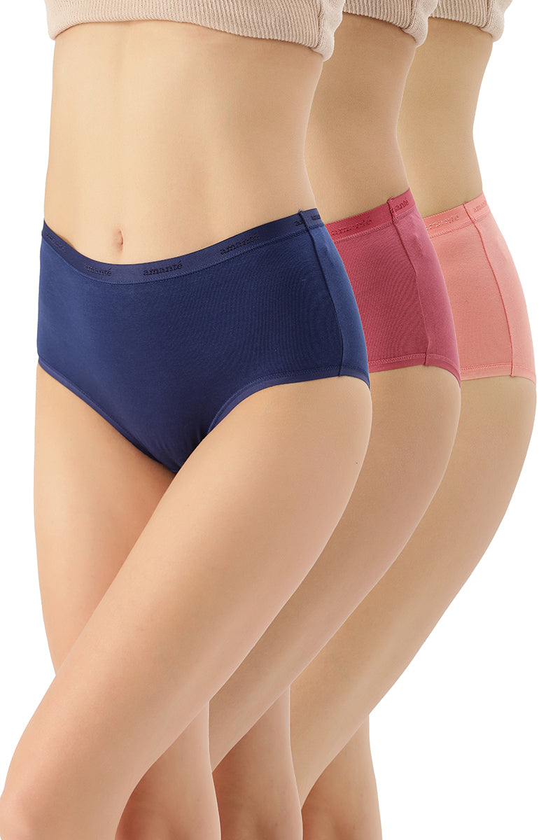 AMANTE-PPK53001 Solid Full Brief (Pack of 3)