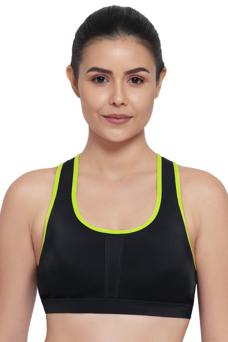 Buy Amante Energize Solid High Impact Non Padded Non Wired Full Coverage  Sports Bra-Purple online