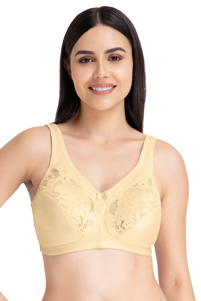 Buy Non-Wired Non-Padded Everyday Bra In Yellow With Demi Cups