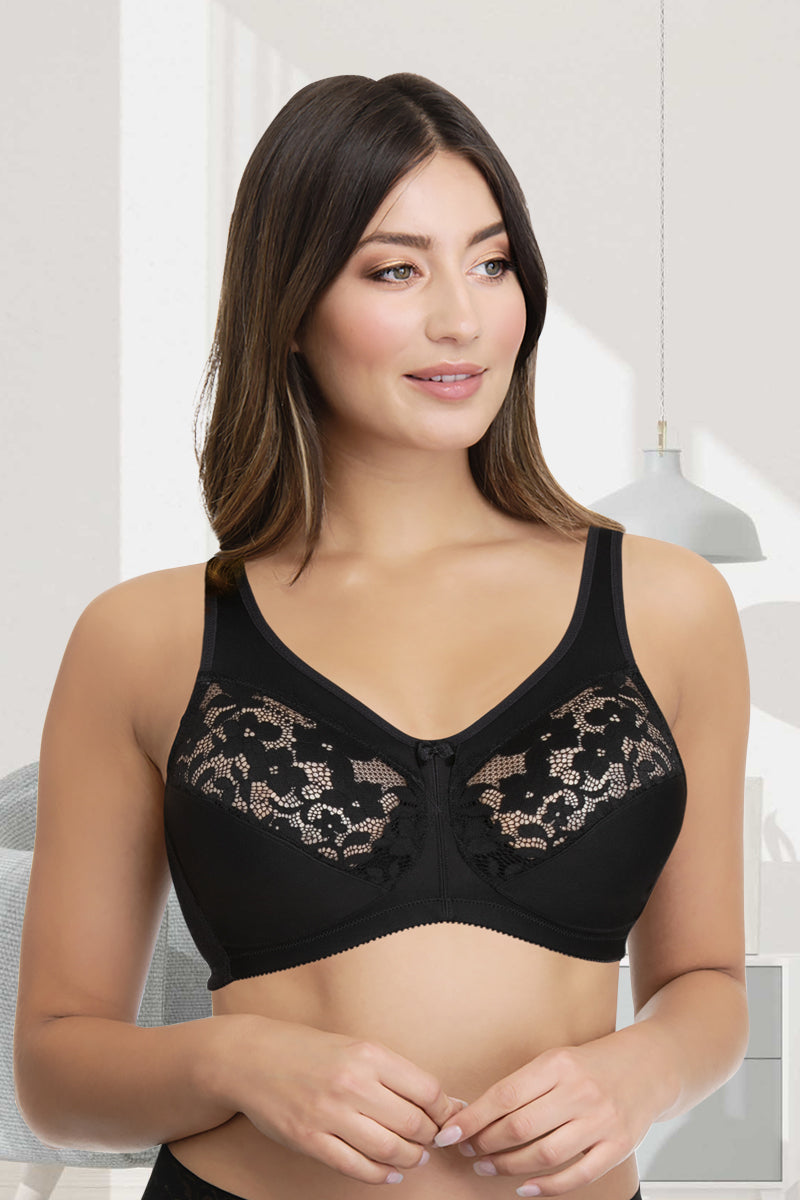 Buy Lace Non-Wired Non-Padded Full Cup Plus Size Bra Online India