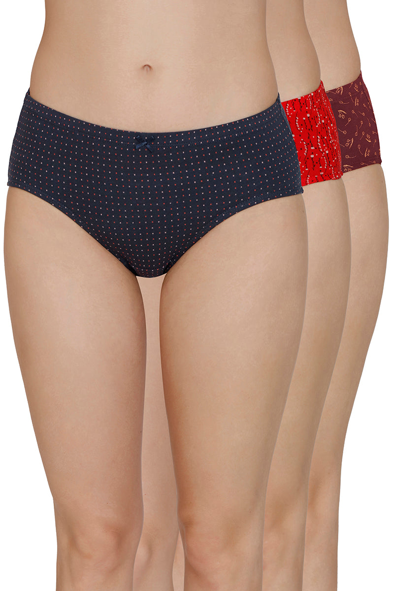 Inner Elastic Printed High Rise Full Brief Panty (Pack of 3)