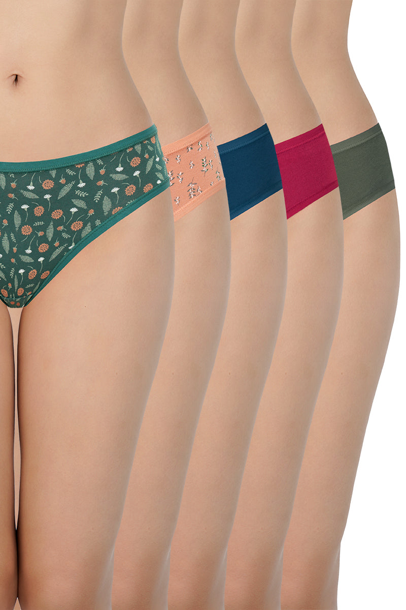 Buy Women's Set of 5 - Assorted Bikini Briefs with Elasticated