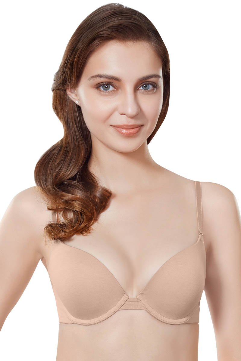 Buy Amante Padded Wired Push-Up Bra With Detachable Straps - Black Online