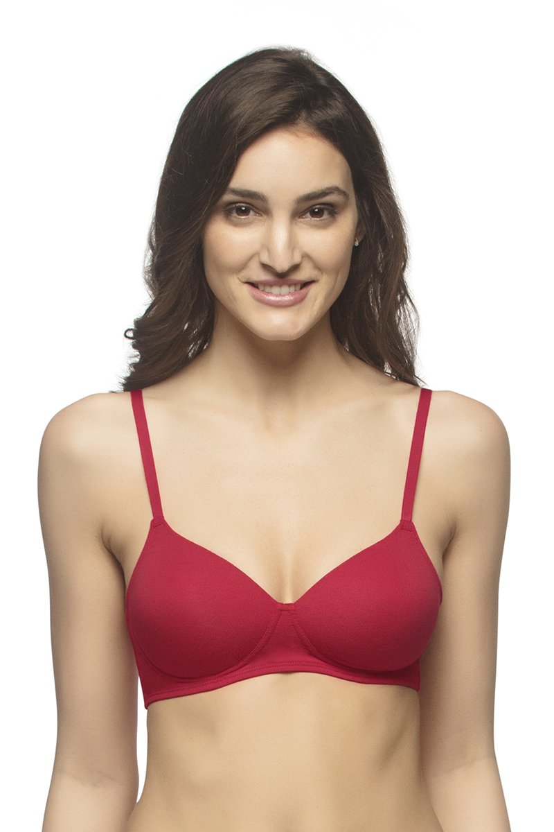 Buy Cotton Rich Padded Non-Wired Cage Back T-shirt Bra Online