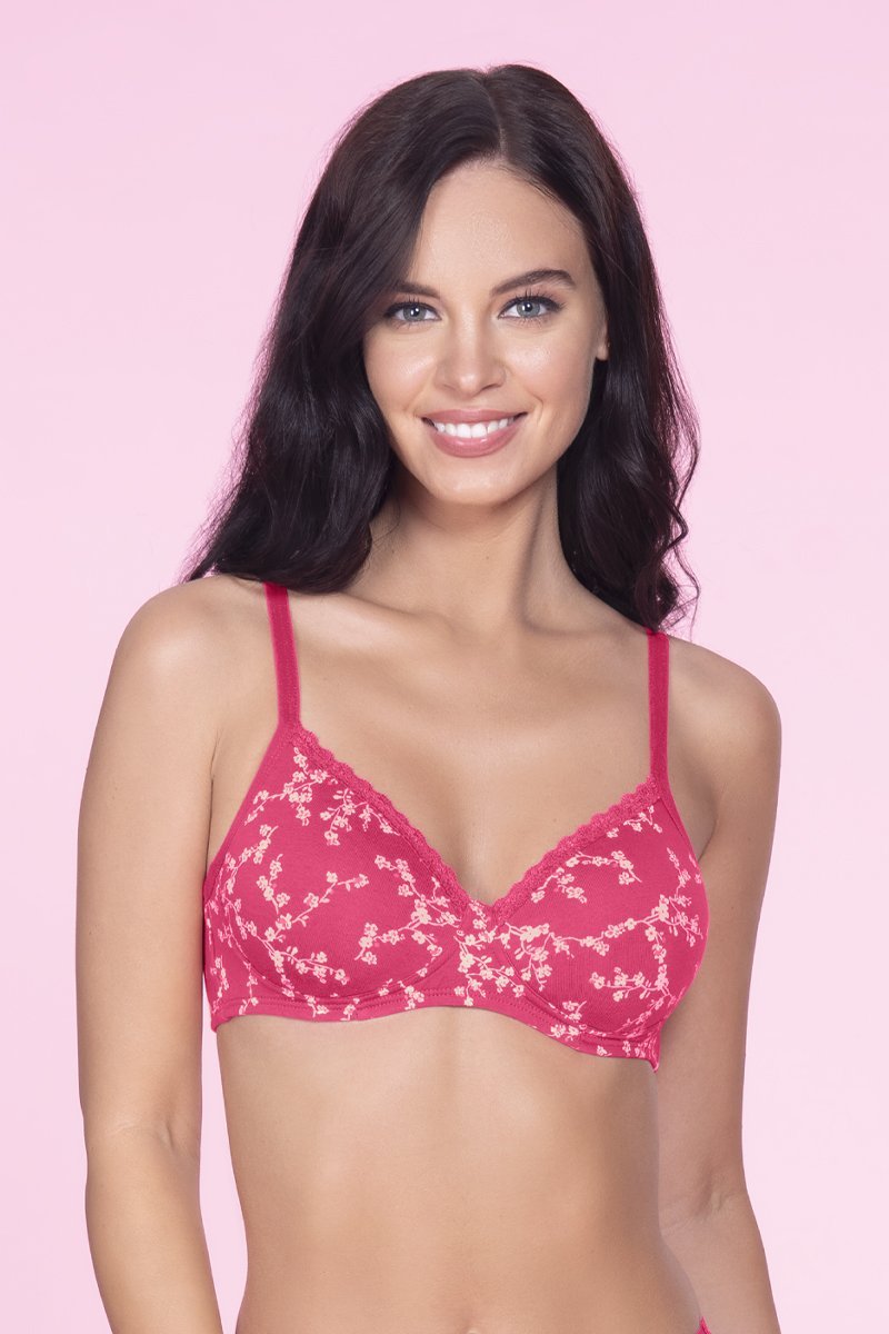 Buy Amante Cotton Casuals Padded Non-Wired T-Shirt Bra - Pink (38C) Online