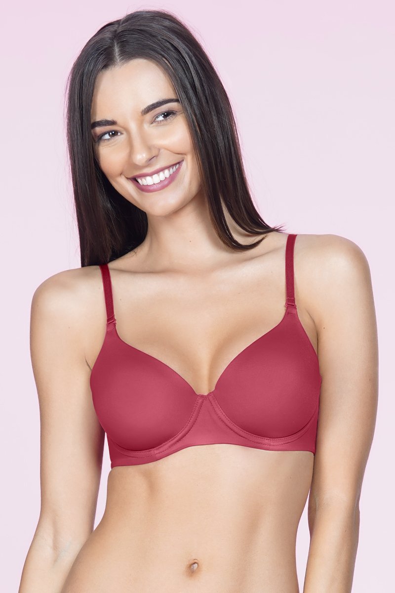 Maroon Women T-Shirt Heavily Padded Bra - Buy Maroon Women T-Shirt Heavily  Padded Bra Online at Best Prices in India