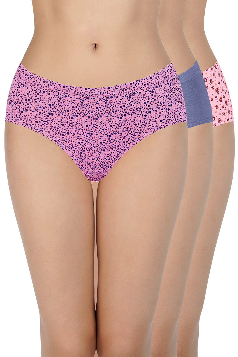 Outflits Ladies Inner Wear Printed Panties (LT colours) - Pack Of 6 (L
