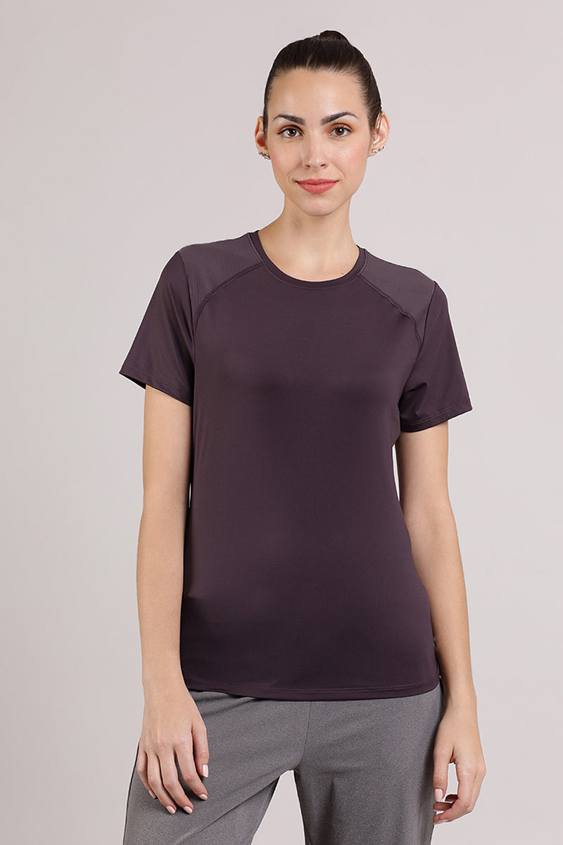 Buy Amante Solid Short Sleeves Round Neck Flaunt Workout T Shirt - Tshirts  for Women 22822152