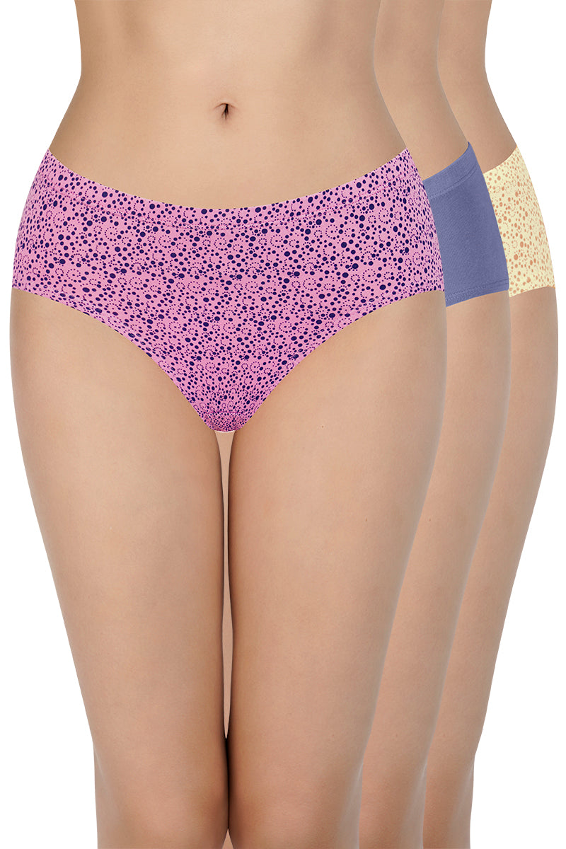 Buy DISOLVE Women's Nylon Stretch High-Cut Bikini Panty Pack of 4  Multicolor at