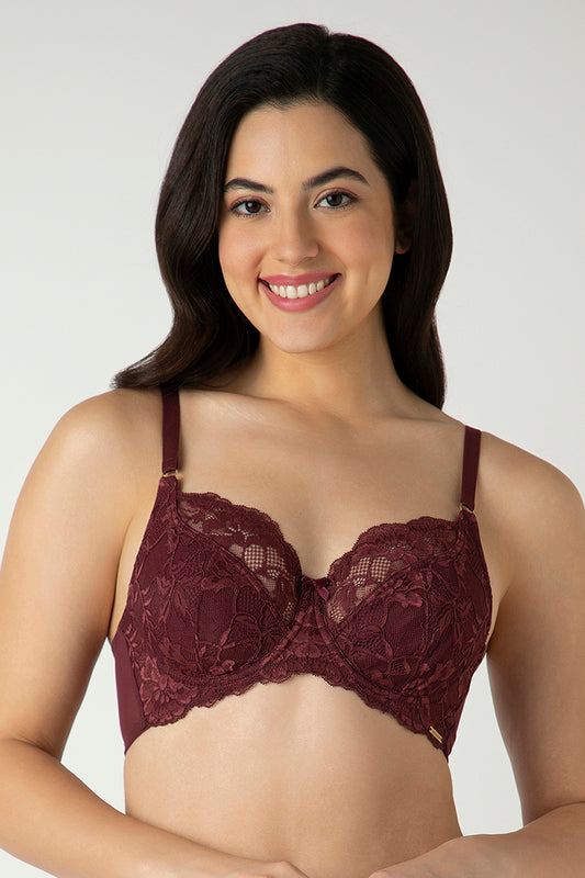 Luxe Support Non-Padded Wired Bra  - Windsor Wine