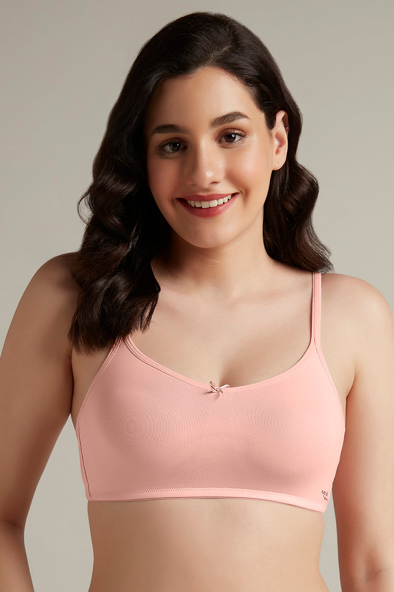 Buy Amante Solid Non Padded Non-Wired Full Coverage Nursing Bra Blush Pink  at