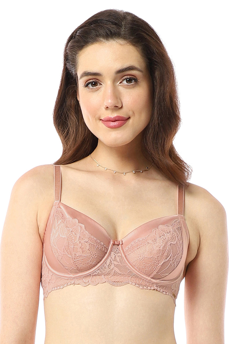 Tipsy Women's Sheer Lace Non-Padded Non-Wired Fancy Bra Panty Set