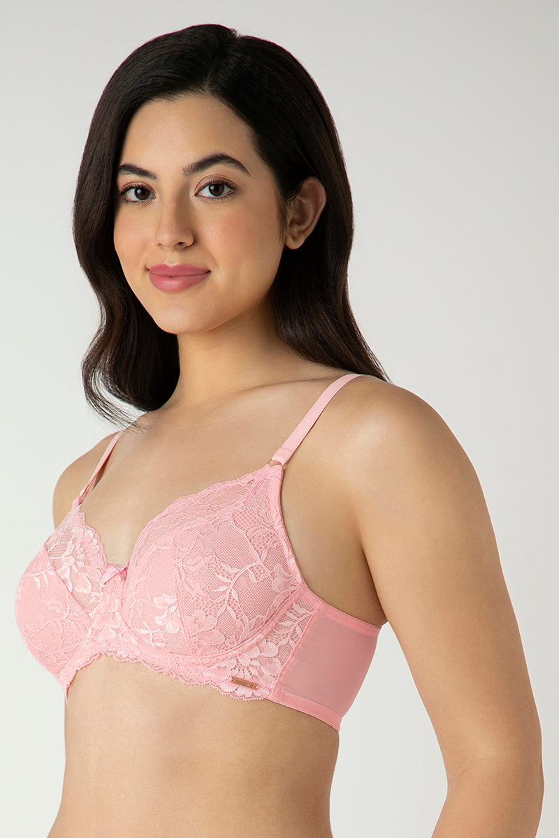 Luxe Support Non-Padded Wired Bra  - Rose Elegance