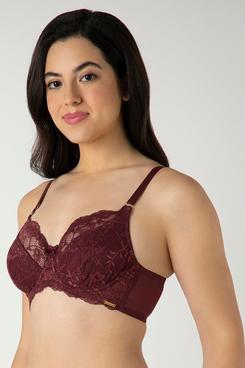 Luxe Support Non-Padded Wired Bra  - Windsor Wine