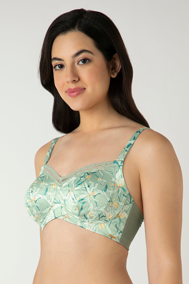 Demure Non-Padded Non-Wired Contour Bra - Tulip Harmony Print