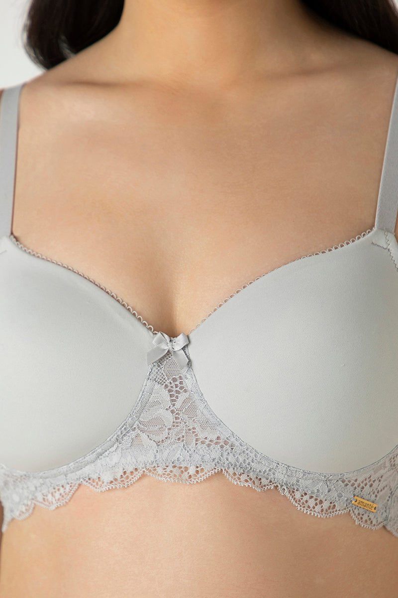 Lace Elegance Padded Non-Wired Bra - Micro Chip