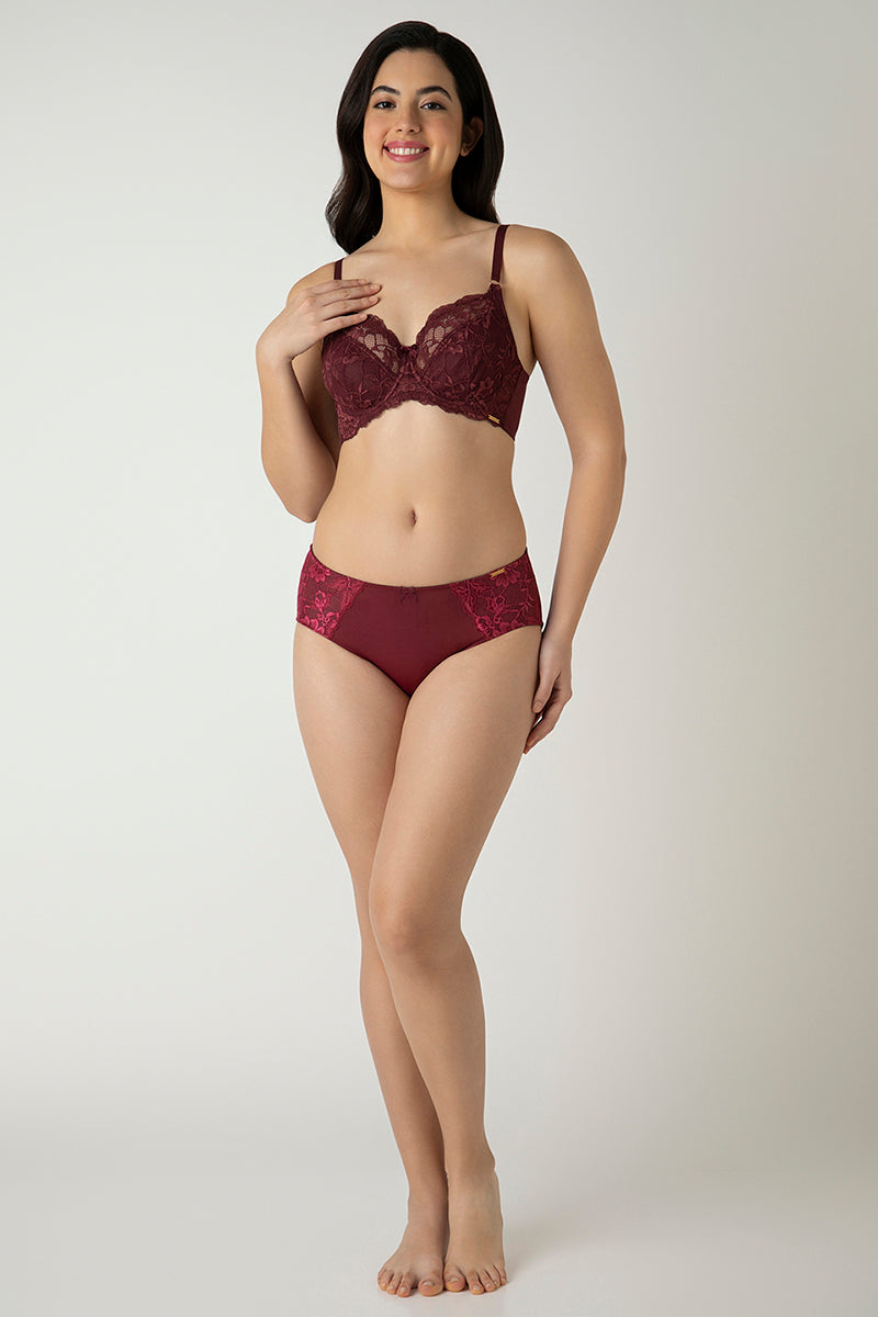 Luxe Support Non-Padded Wired Bra  - Windsor Wine