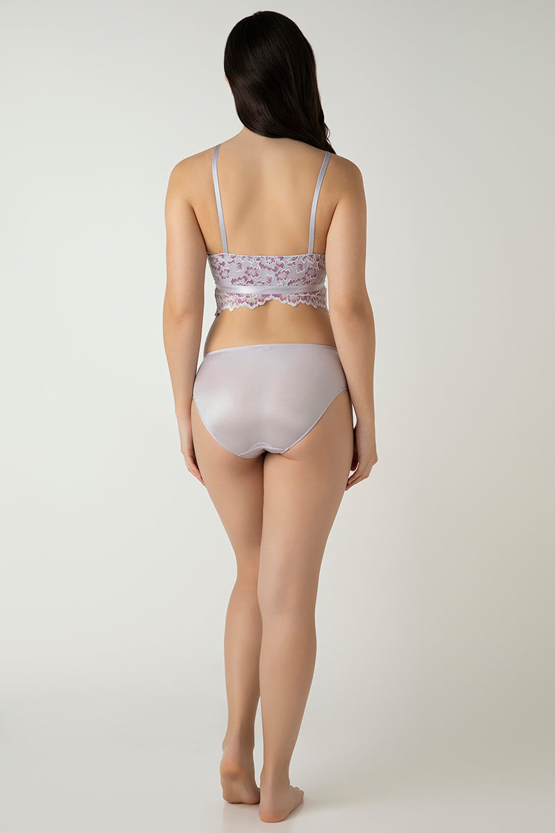 Femme Lace Padded Non-Wired Demi Bra - Thistle