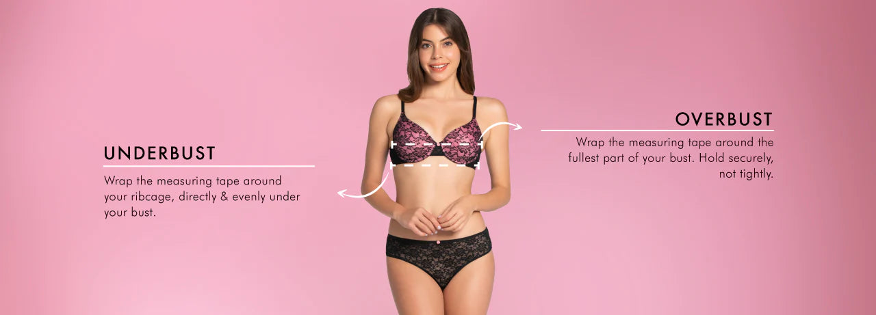 Bra Size Chart for sizes 32 - 40 B-H cup using inches find your bra sz