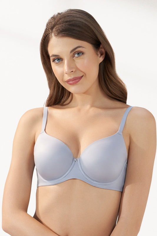 Buy Amante Satin Edge Padded Wired High Coverage Bra - Pink (32B) Online