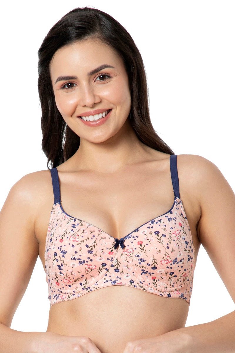 Buy Amante Lace Dream Lightly Padded Wired Lace Bra-Nude online