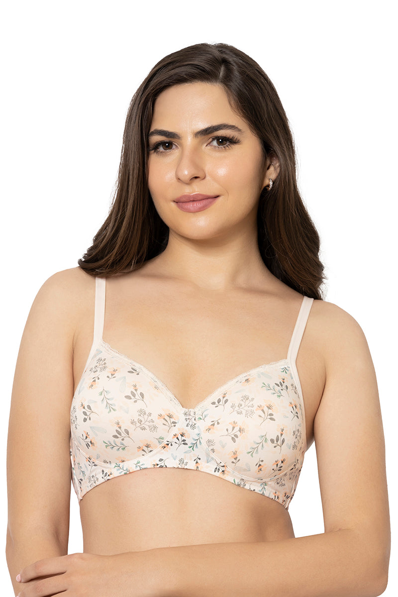 Buy AMANTE Natural Women's Solid Non Padded Non Wired Full Coverage Bra