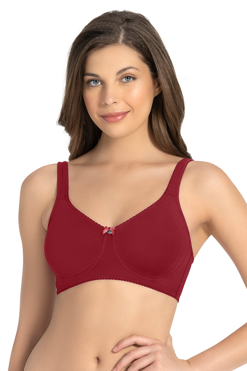 Buy Amante Lace Non Padded Non-Wired Full Coverage Super Support Bra at