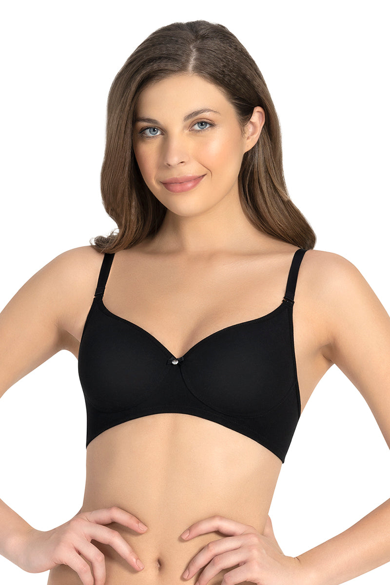 Buy Amante Smooth Charm Padded Non-Wired T-Shirt Bra - Black (38D