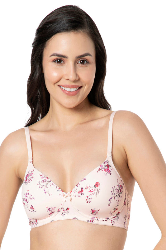 Cotton Smooth Back Solid Non Padded Non-Wired Support bra - Quartz