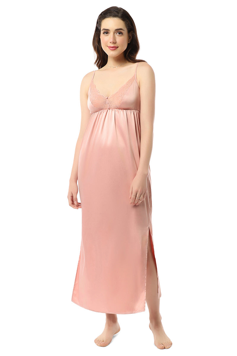 Solid Silk Ladies Nightwear Set, Half Sleeve, Rosewood Pink at Rs 530/piece  in Mumbai
