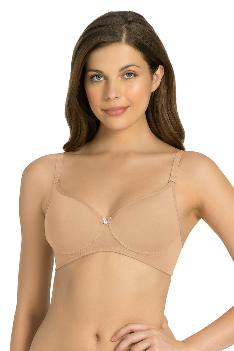 safuny Everyday Bra for Women Seamless Smoothing Solid Underwired