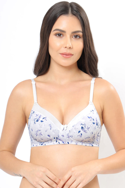 Buy Amante Satin Edge Padded Wired High Coverage Bra - Grey (36D) Online
