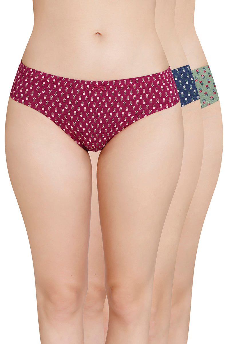 Inner Elastic Printed Mid Rise Bikini Panty (Pack of 3)