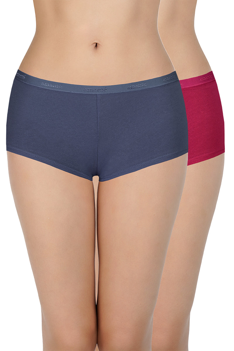 Boyshort Cotton Women's 5-Pk Asstd Panties Underwear Red Hearts Polka Sz 9  XXL