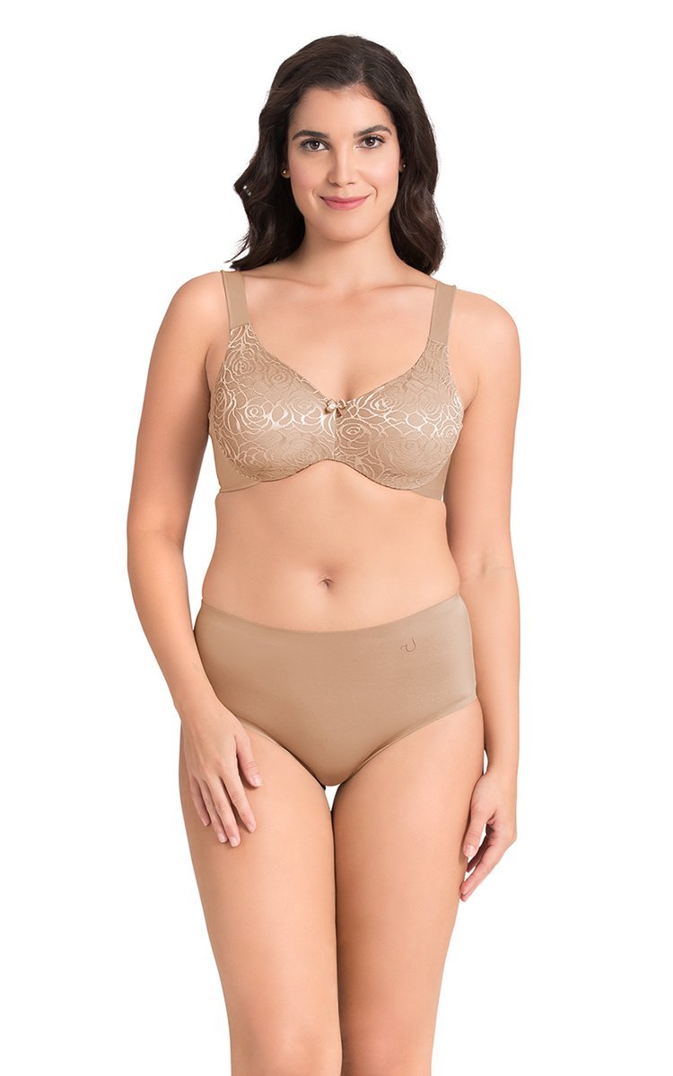 Buy Amante Minimizer Non-Padded Non-Wired High Coverage Bra - Nude (36DD)  Online