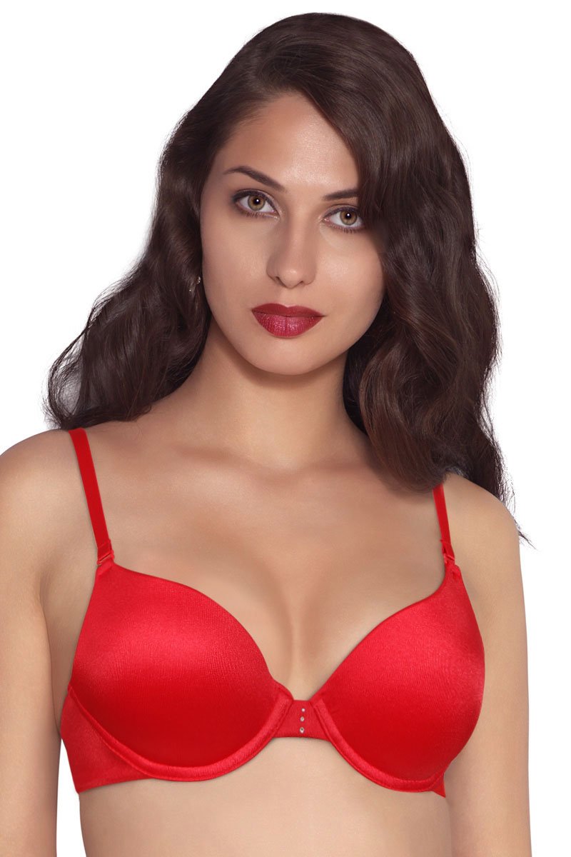 Festive Aura Padded Non-Wired Lace T shirt Bra - Deep Mulberry