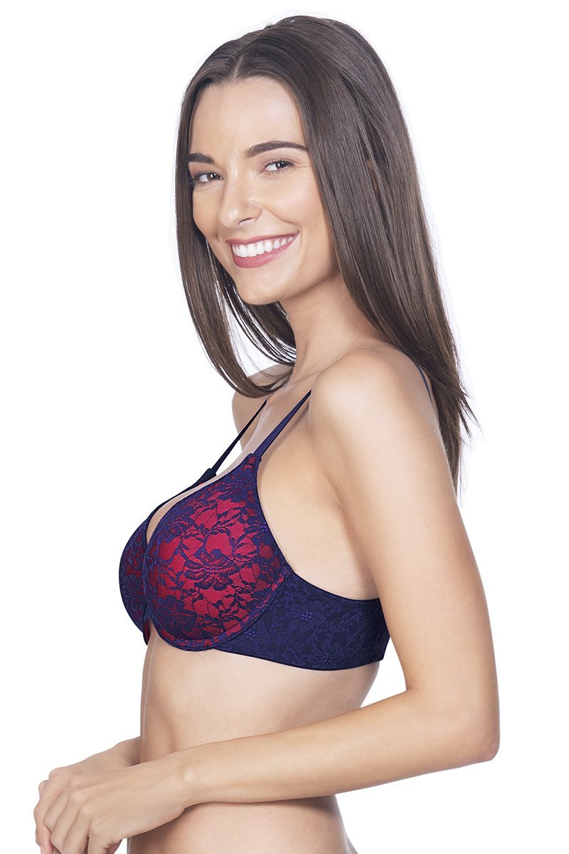 Buy Blue Floral Padded Under-Wired T-Shirt Bra for Women Online