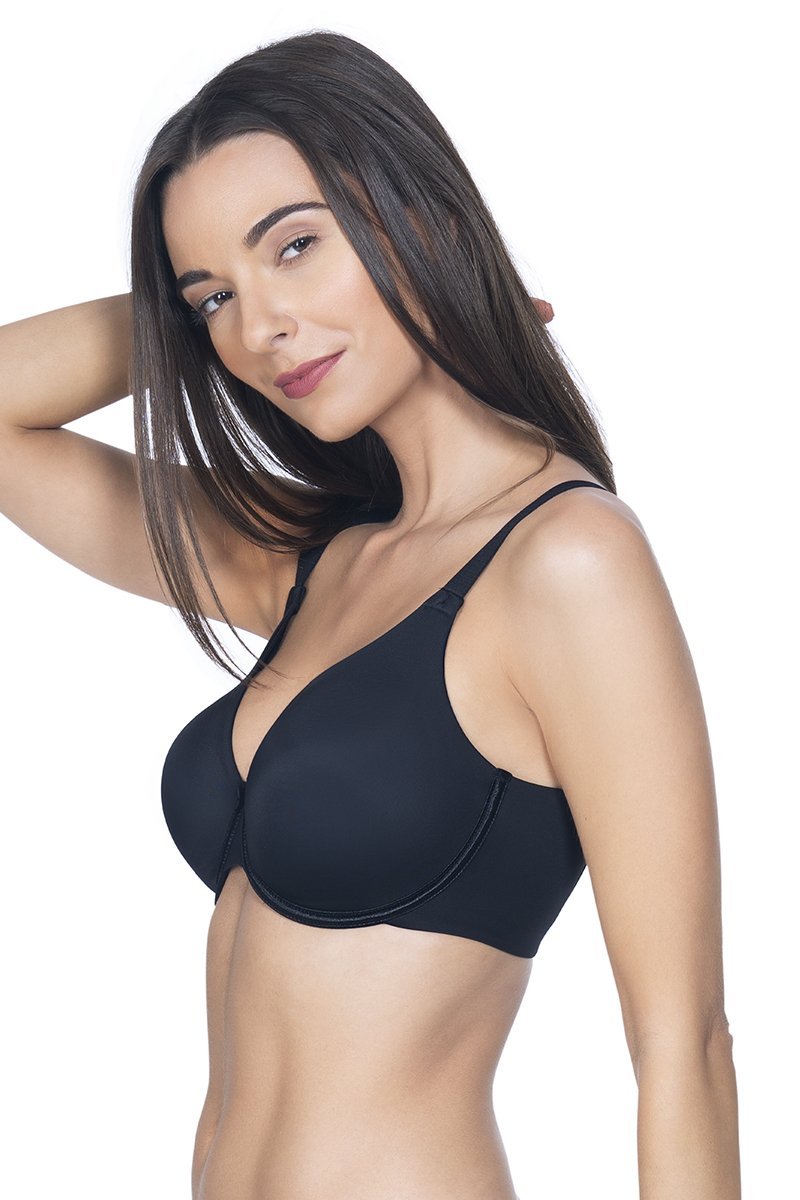 Cacique Bra 42G Lightly Lined T Shirt Underwire Solid Black Cotton Smoothing